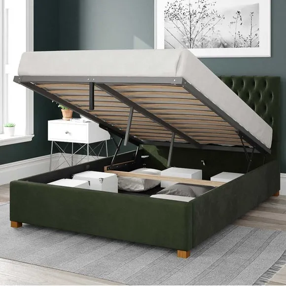Monroe Plush Velvet Ottoman Bed Frame 2