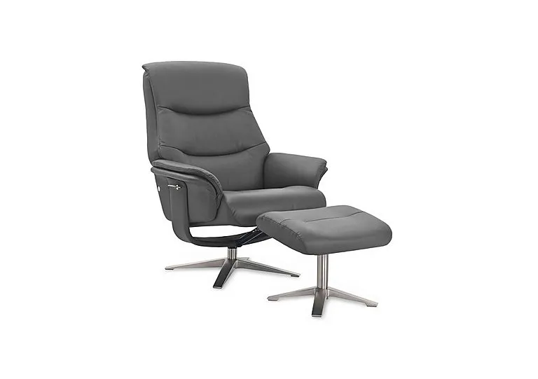 Lindos Leather Swivel Chair and Footstool