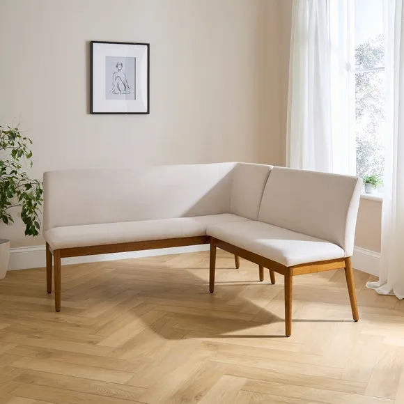 Cassie Compact Corner Dining Bench, Natural Fabric 2