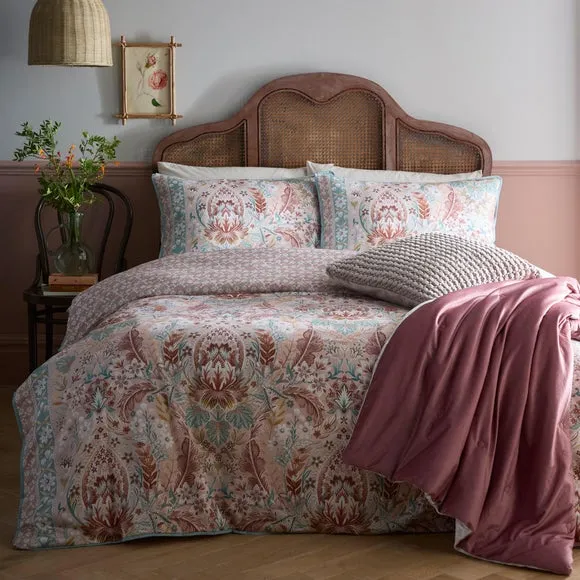 Appletree Floral Damask 100% Cotton Duvet Cover & Pillowcase Set 5