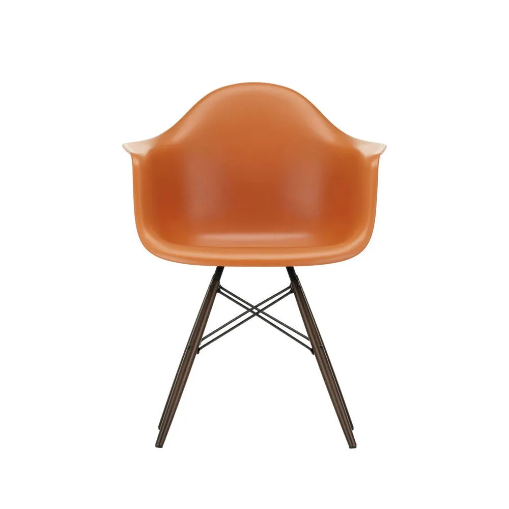 Vitra Eames DAW Armchair New Height Rusty Orange Dark Maple Base 2