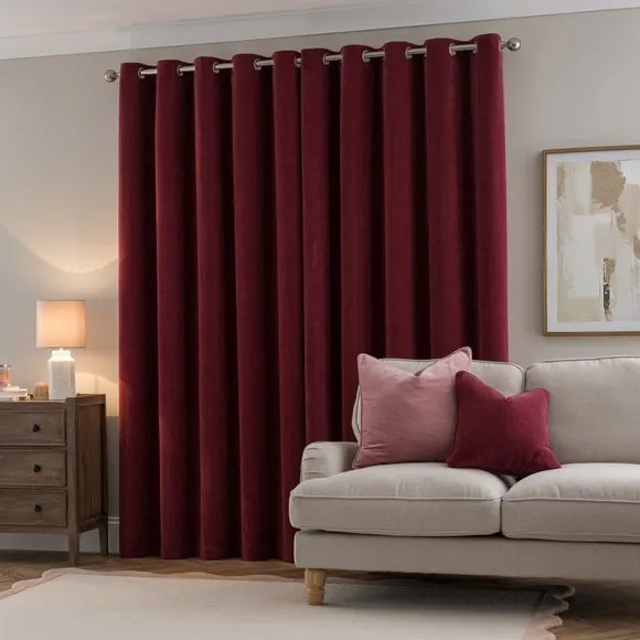 Soft Chenille Herringbone Eyelet Curtains 4