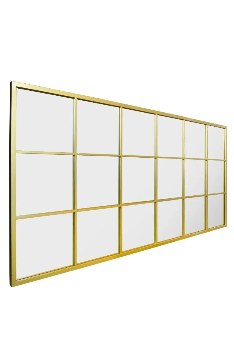 MirrorOutlet Gold Modern Window Garden Wall Mirror 69" X 33" (174CM X 85CM) 5