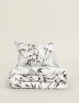 M&S Pure Cotton Bamboo Print Bedding Set