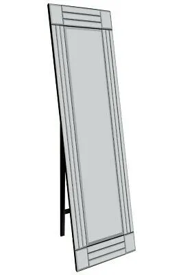 MirrorOutlet All Glass Modern Cheval Triple-Bevel Free Standing Mirror 170 x 58 CM in Silver 4