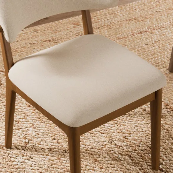 Hugh Dark Stained Dining Chair, Fabric 4