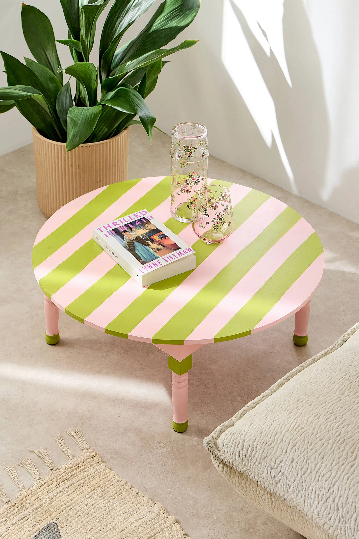 Striped Hand-Painted Coffee Table