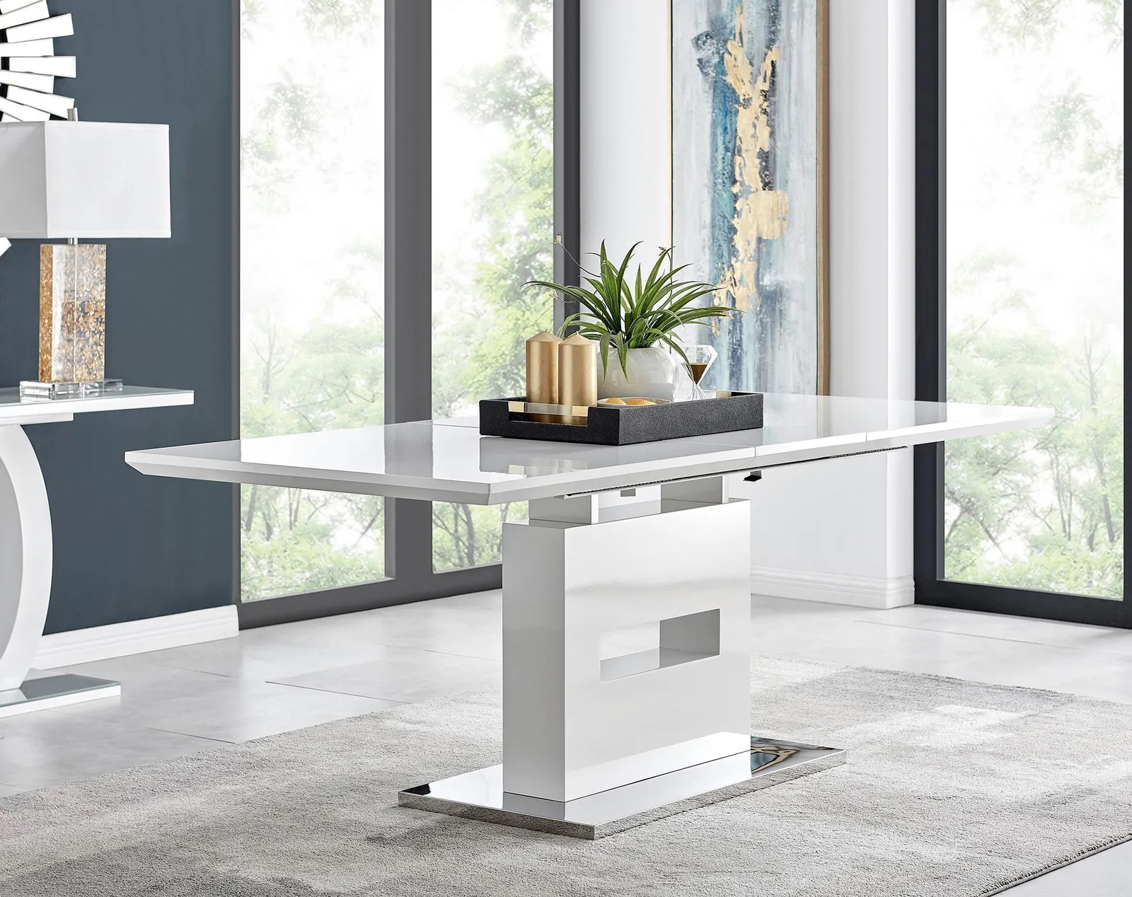 FurnitureboxUK Arezzo 200cm Large Extending White High Gloss Dining Table 3