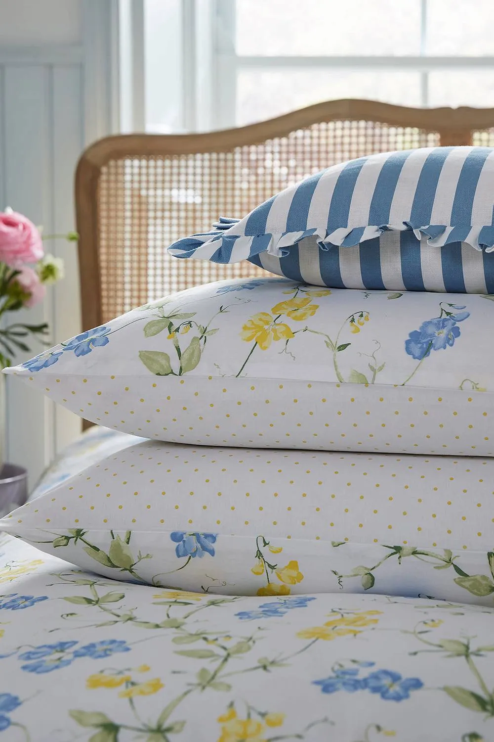 Helena Springfield 'Sweetpea' Cotton Duvet Cover Set in White 5