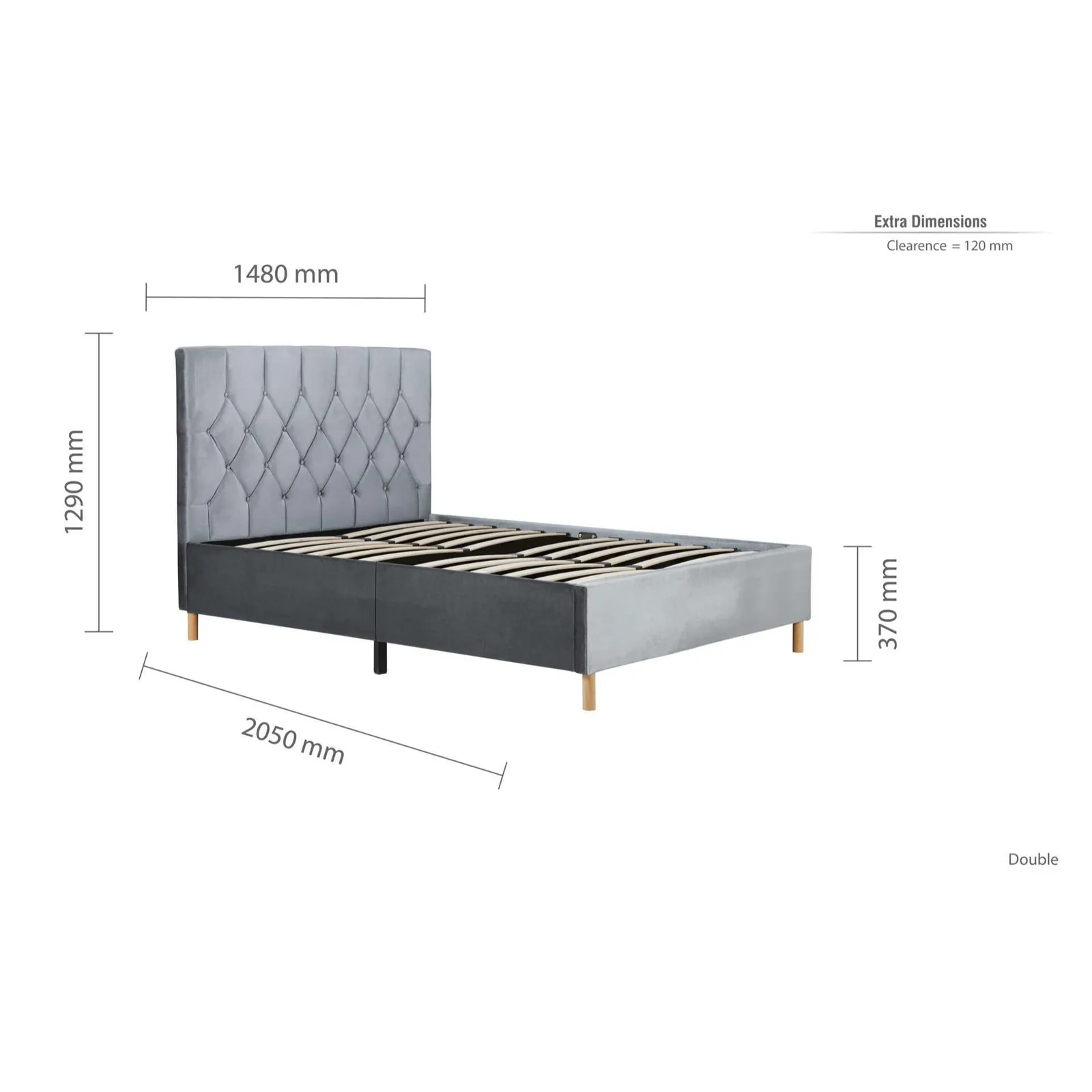 Birlea Loxley Bed in Grey 6