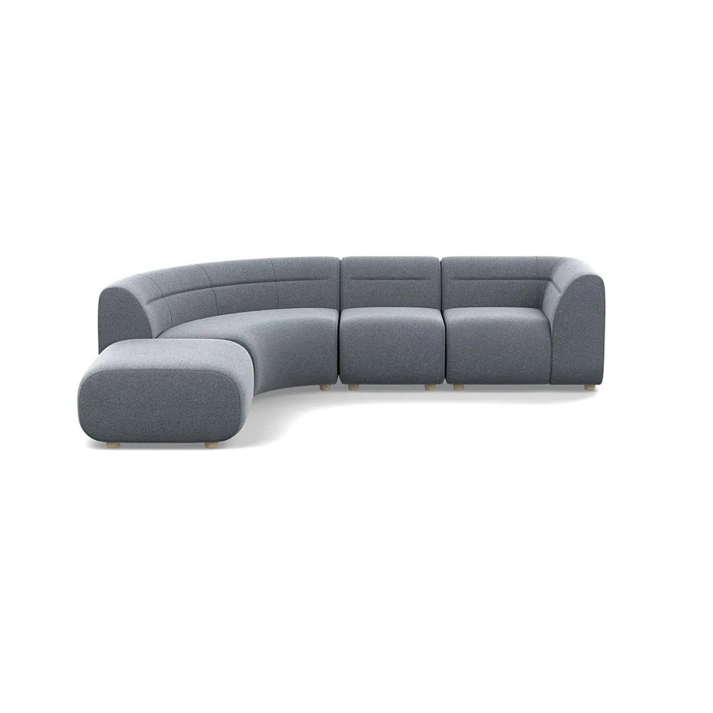 Heal's Lilli Left Hand Facing Curved Corner Sofa Chunky Boucle Steel Natural Beech Feet 1