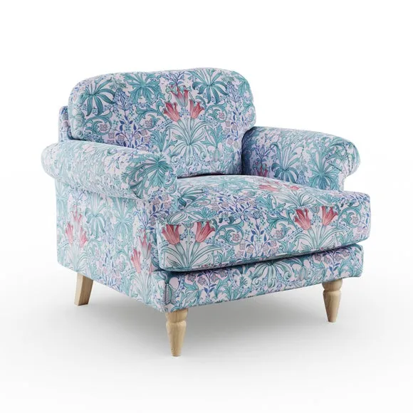 Jolene William Morris Woodland Weeds Print Velvet Snuggle Chair 6