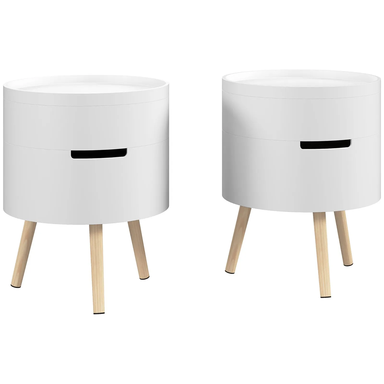 HOMCOM Side Coffee Table End Desk Night Stand Storage with Detachable Tray in White 2