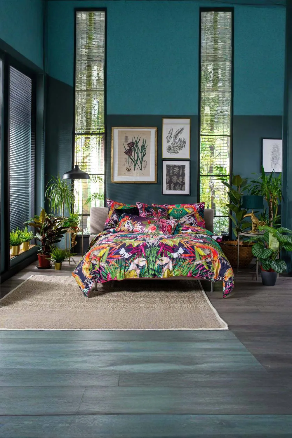 House of Norris Bird Of Paradise Cotton Duvet Set with Digitally Printed