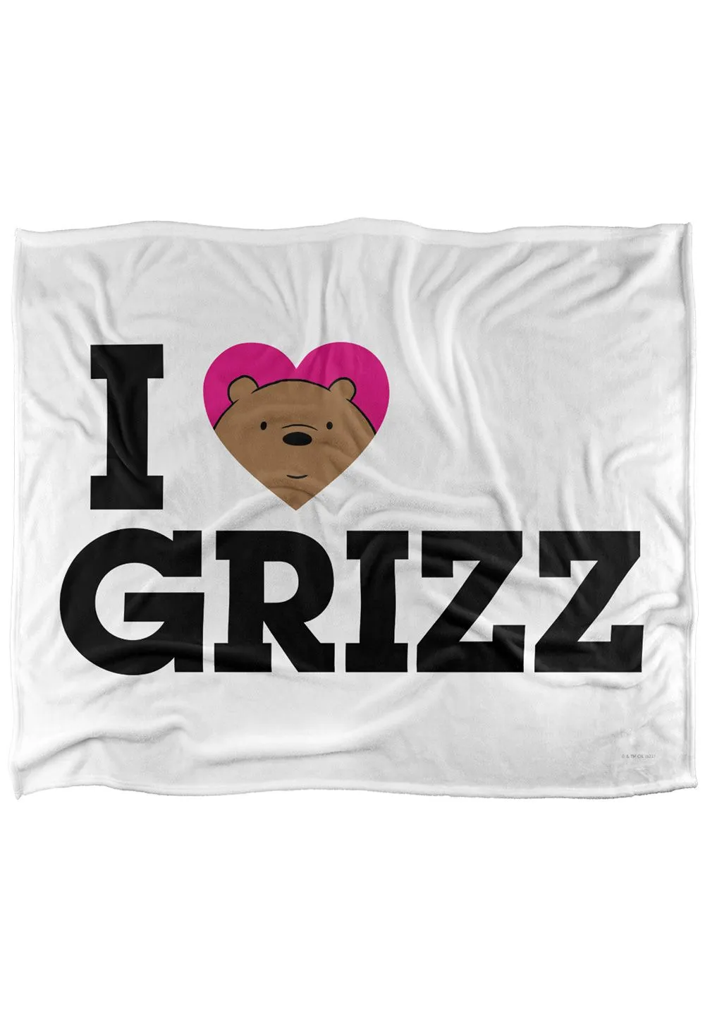 Cartoon Network We Bare Bears Heart Grizz Silky Touch Super Soft Throw Blanket 152 X 127 cm in White