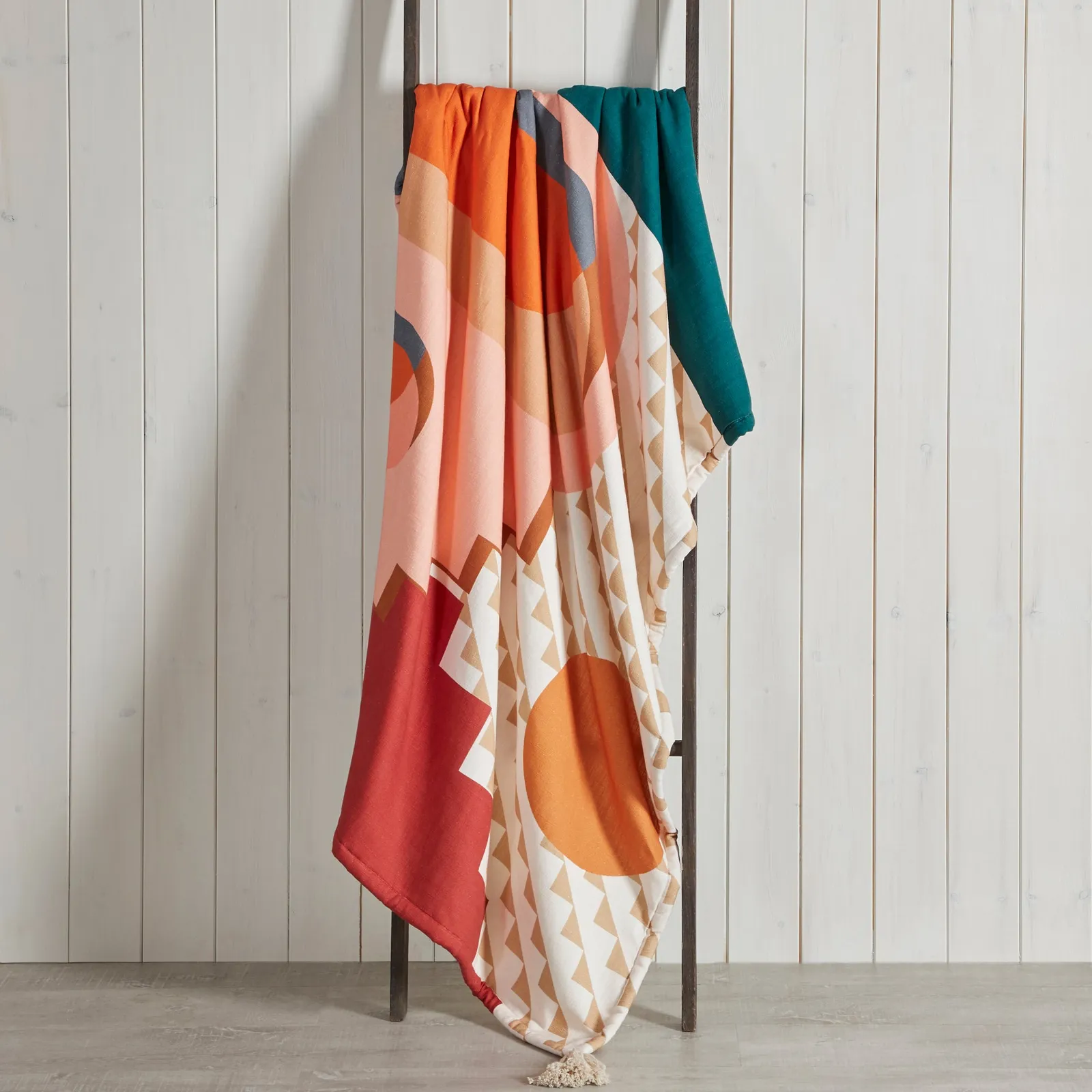 City Scene Sherpa Reversible Polycotton Throw MultiColoured
