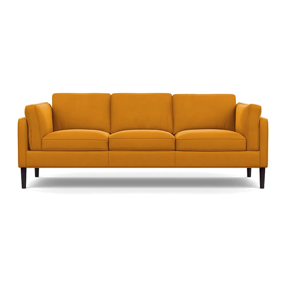 Heal's Sonno 4 Seater Nobilis Velvet Mustard Wenge Black Feet