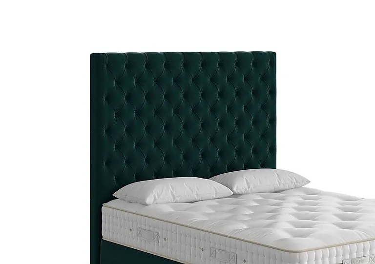 Aldo Floor Standing Headboard - Double - Bottle Green