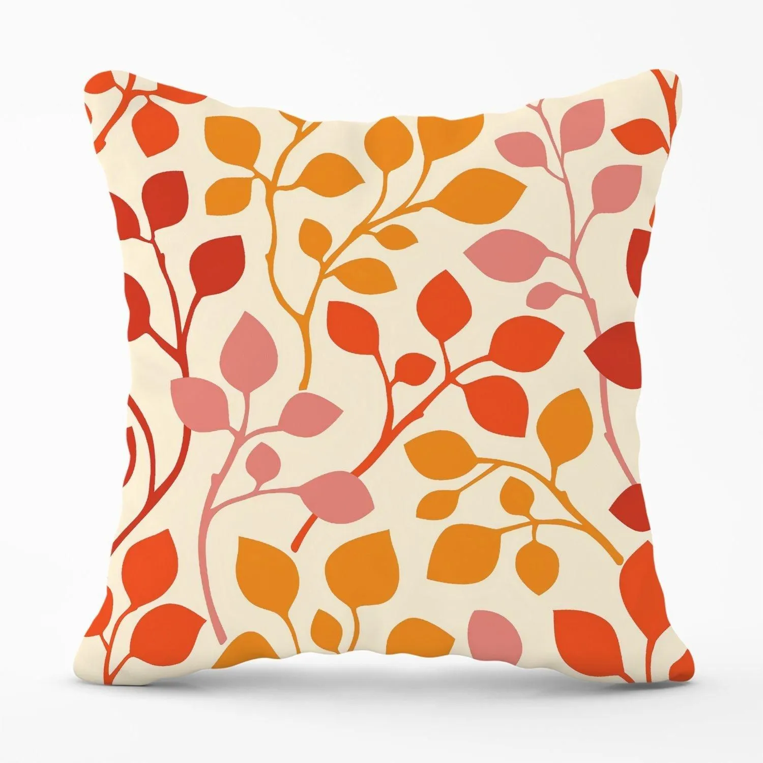 Warren Reed - Designer Colorful Autumn Leaves Outdoor Cushion in Red
