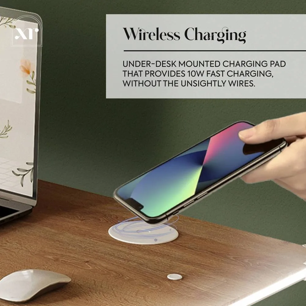 X Rocker Oka RGB LED Office Desk with Wireless Charging in Light Oak 5
