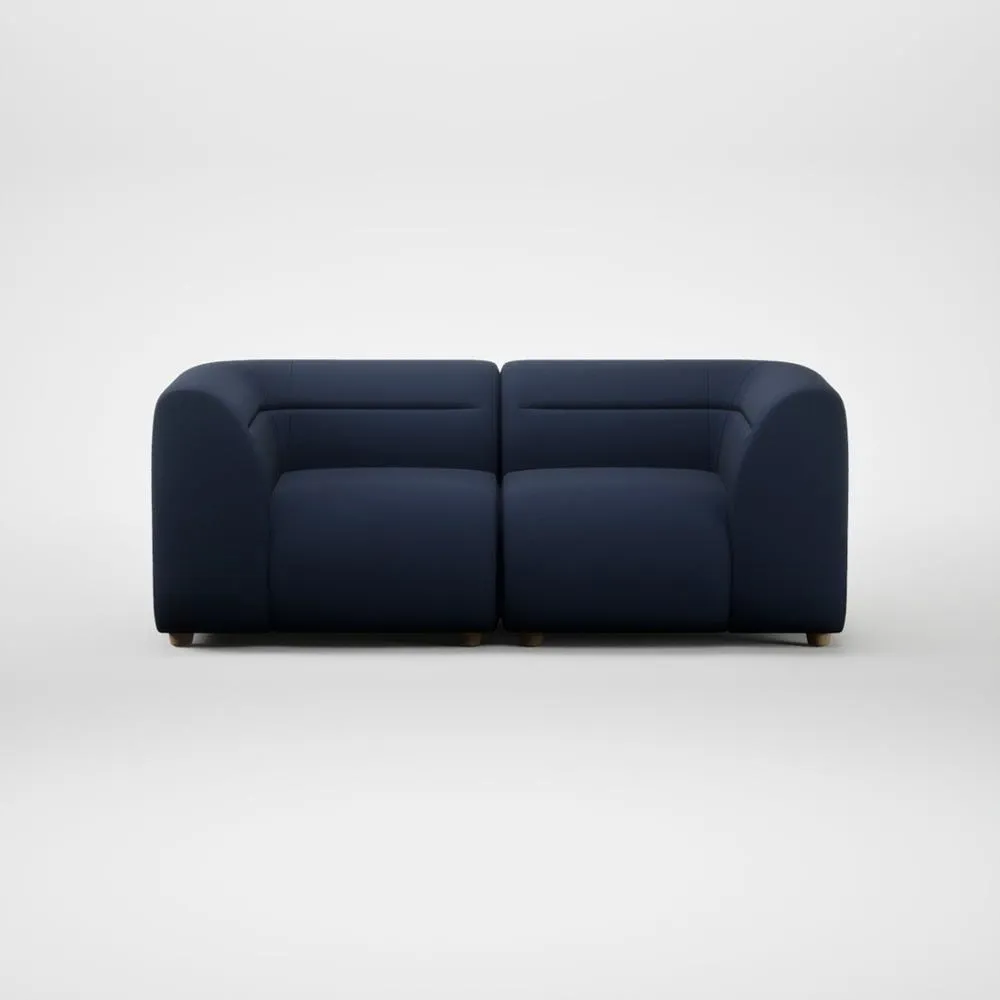 Heal's Lilli 2 Seater Sofa Smart Cotton Linen Indigo Natural Feet