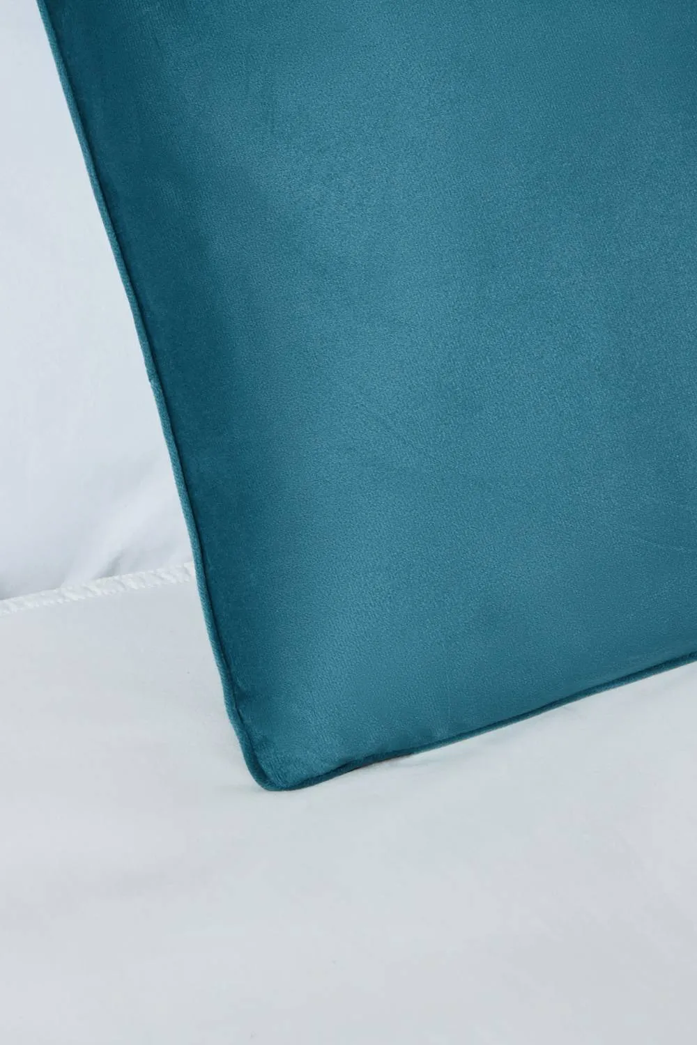 BHS Large Velour Piped Cushion in Teal 2