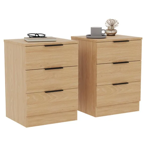 Hayes Set of 2 3 Drawer Bedside Tables 6