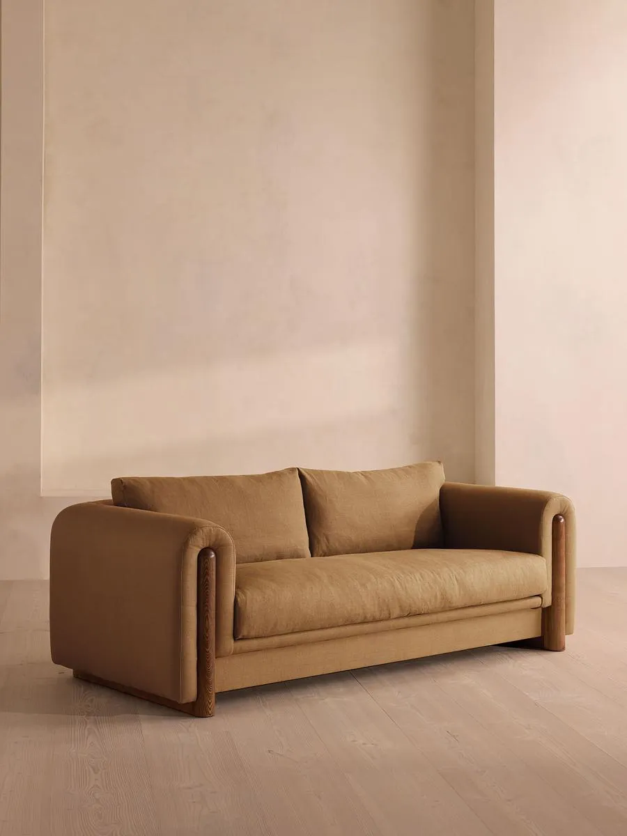 Farrell Three Seater Sofa, Linen, Ochre