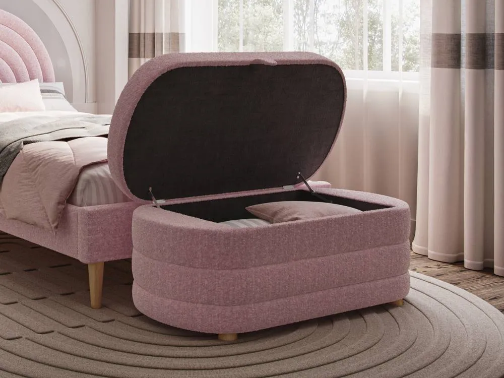 Flair Ava Boucle Single Bed in Pink 5