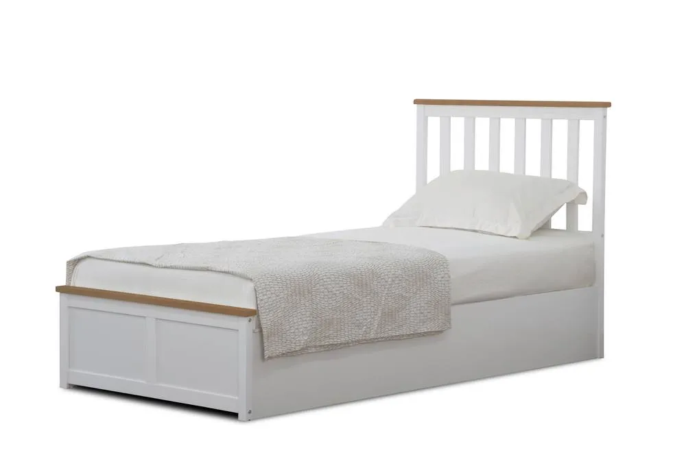 Comfy Living Ltd Wooden Ottoman Gas Lift Storage Bedframe in White 6