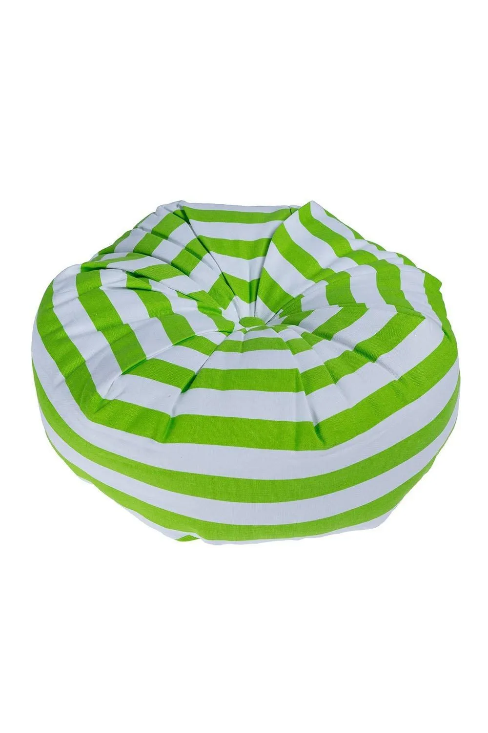 Homescapes Stripe Pleated Round Floor Cushion in Green 3