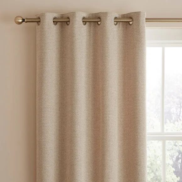 Herringbone Chenille Eyelet Curtains 1