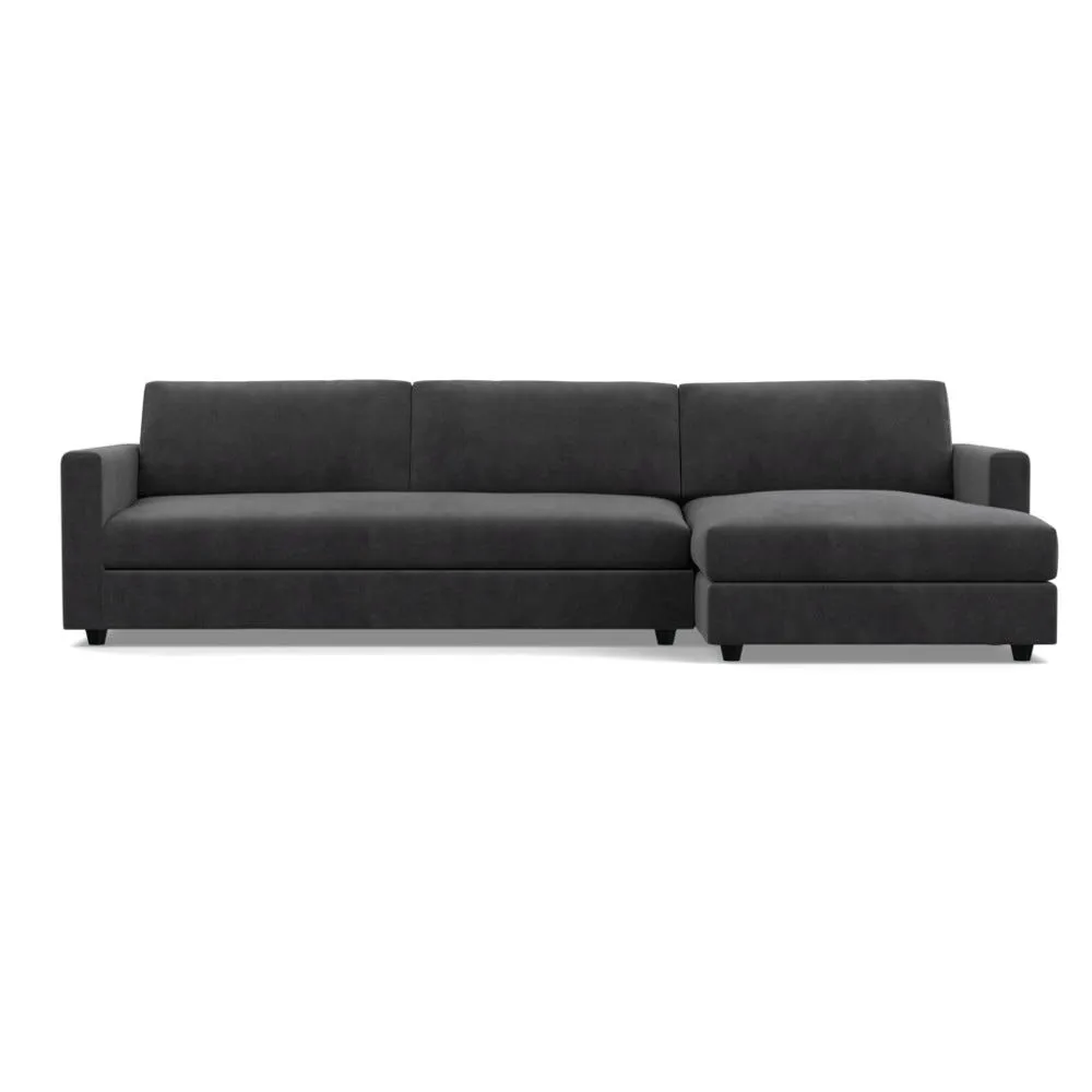 Heal's Nimbus II 4 Seater RHF Corner Chaise Smart Luxe Velvet Nickel Black Feet 1