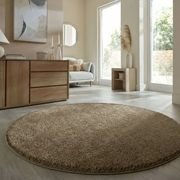 Sheen Shaggy Round Rug 1