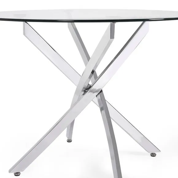 Anderson 4 Seater Round Glass Dining Table 4