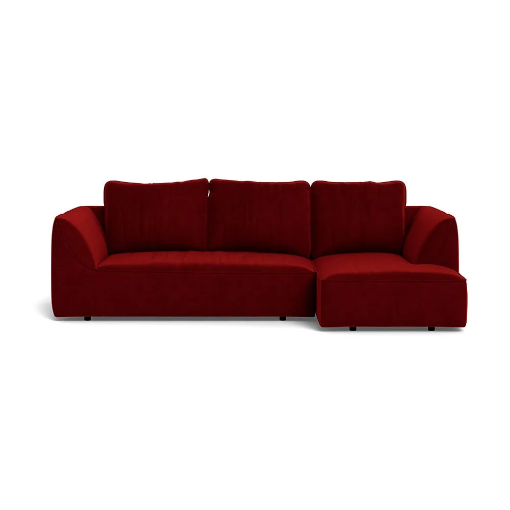 Heal's Morven Right Hand Facing Corner Chaise Sofa Smart Luxe Velvet Mulberry 1