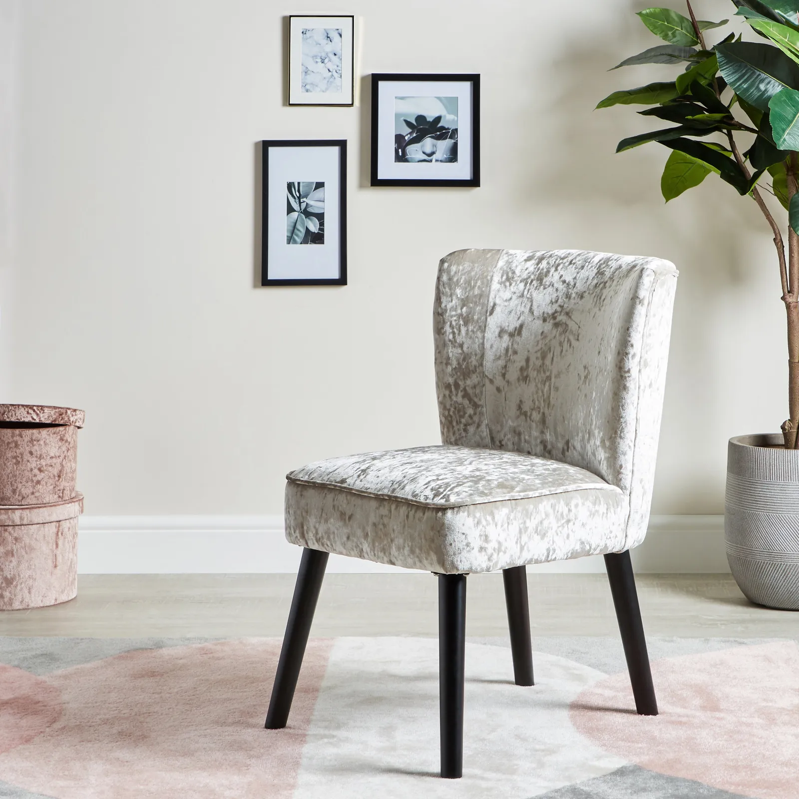 Ella Crushed Velvet Chair Silver