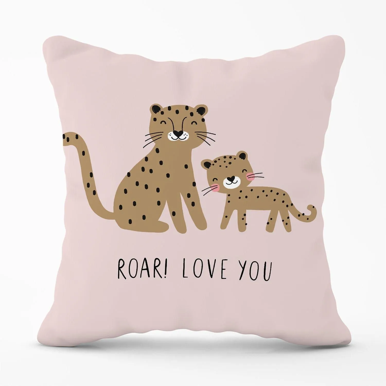 Warren Reed - Designer Roar Love You Outdoor Cushion in Pink