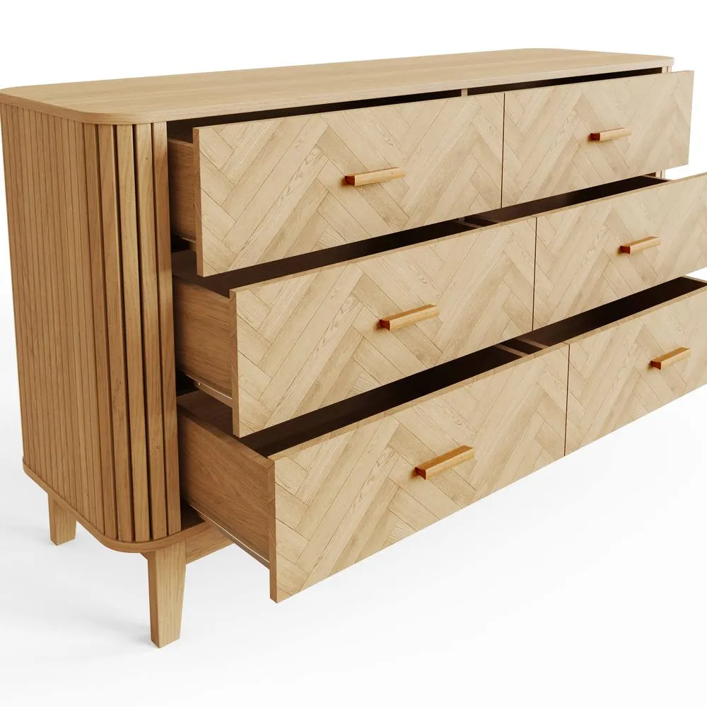 GFW Axel 6 Drawer Chest in Light Oak 6