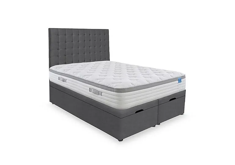 Hybrid 360 End Lift Ottoman Divan Set - Small Double - Plush Dark Grey