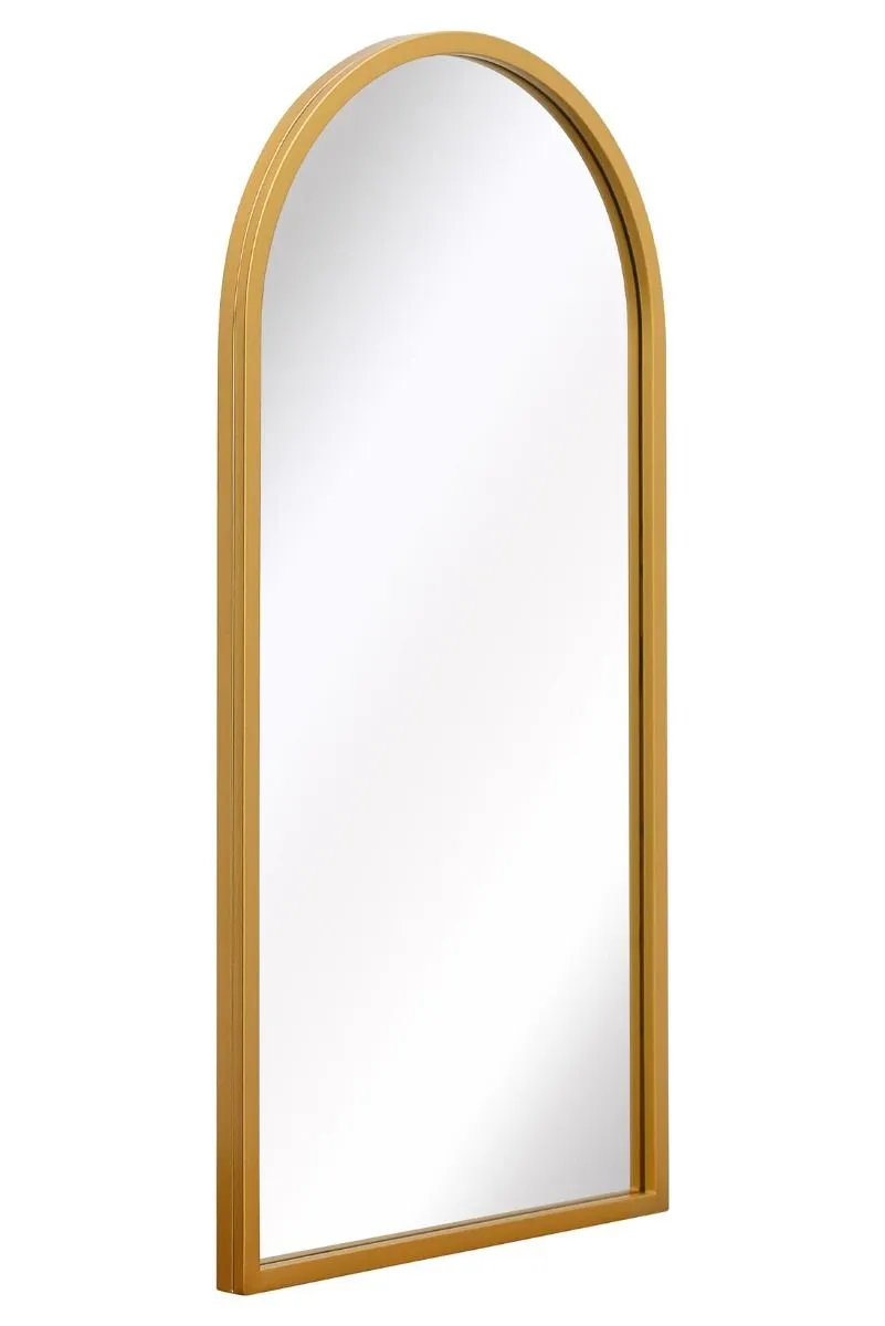 MirrorOutlet Gold Metal Framed Arched Wall Mirror 31" X 16" (80CM X 40CM) 4