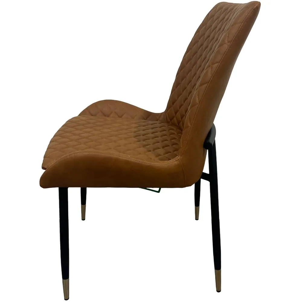 IH Design Leather Steel Legs Dining Chairs (Set of 2) - Tan 5