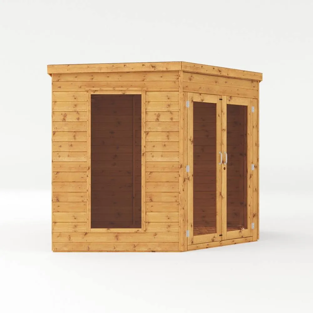 Mercia 8 x 8 Feet Premium Corner Summerhouse - L254 x W254.1 x H212.2 cm in Brown 3