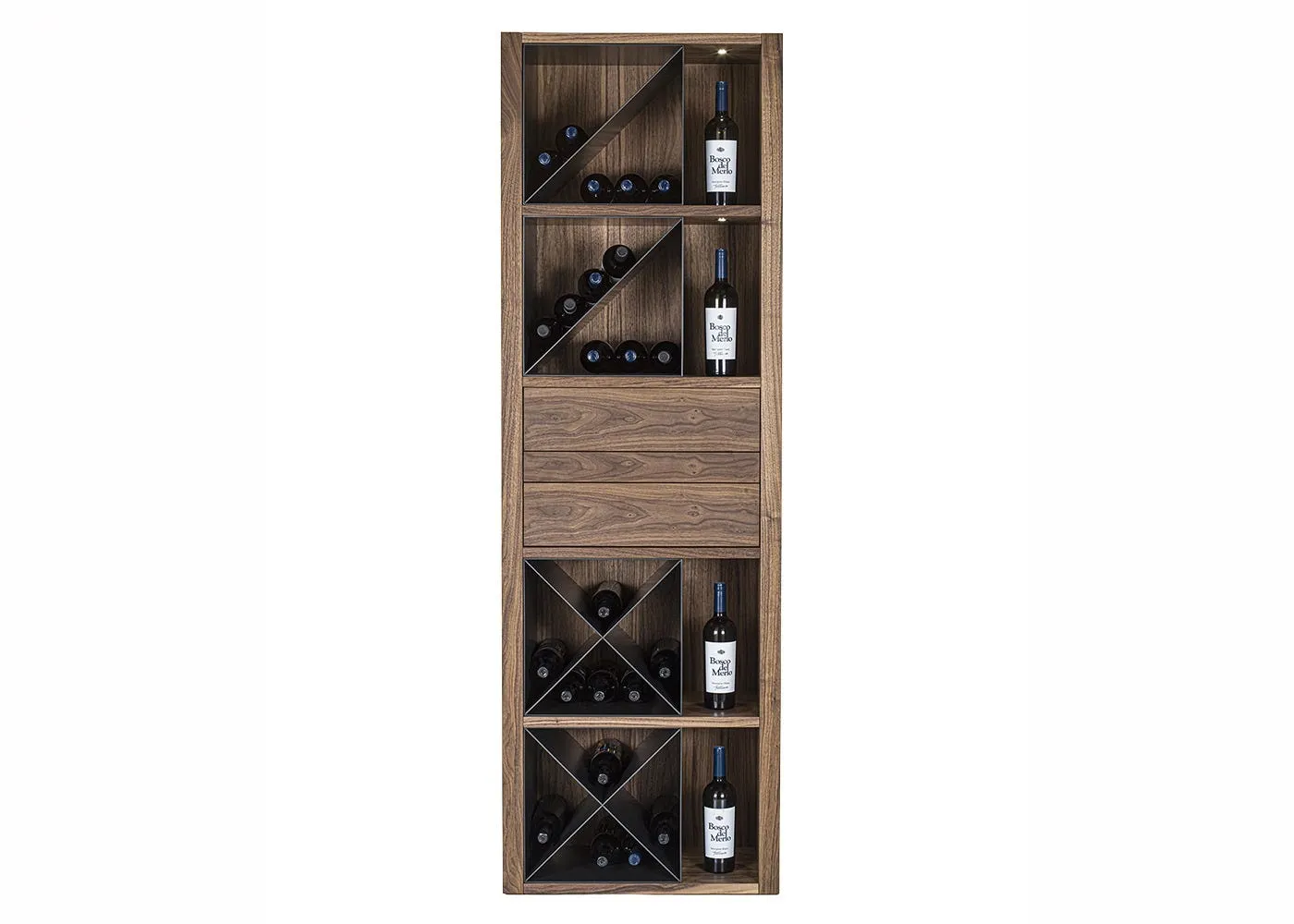 Riva 1920 Cru Wine Cabinet Walnut Modules 2 Drawer & 1 Shelf