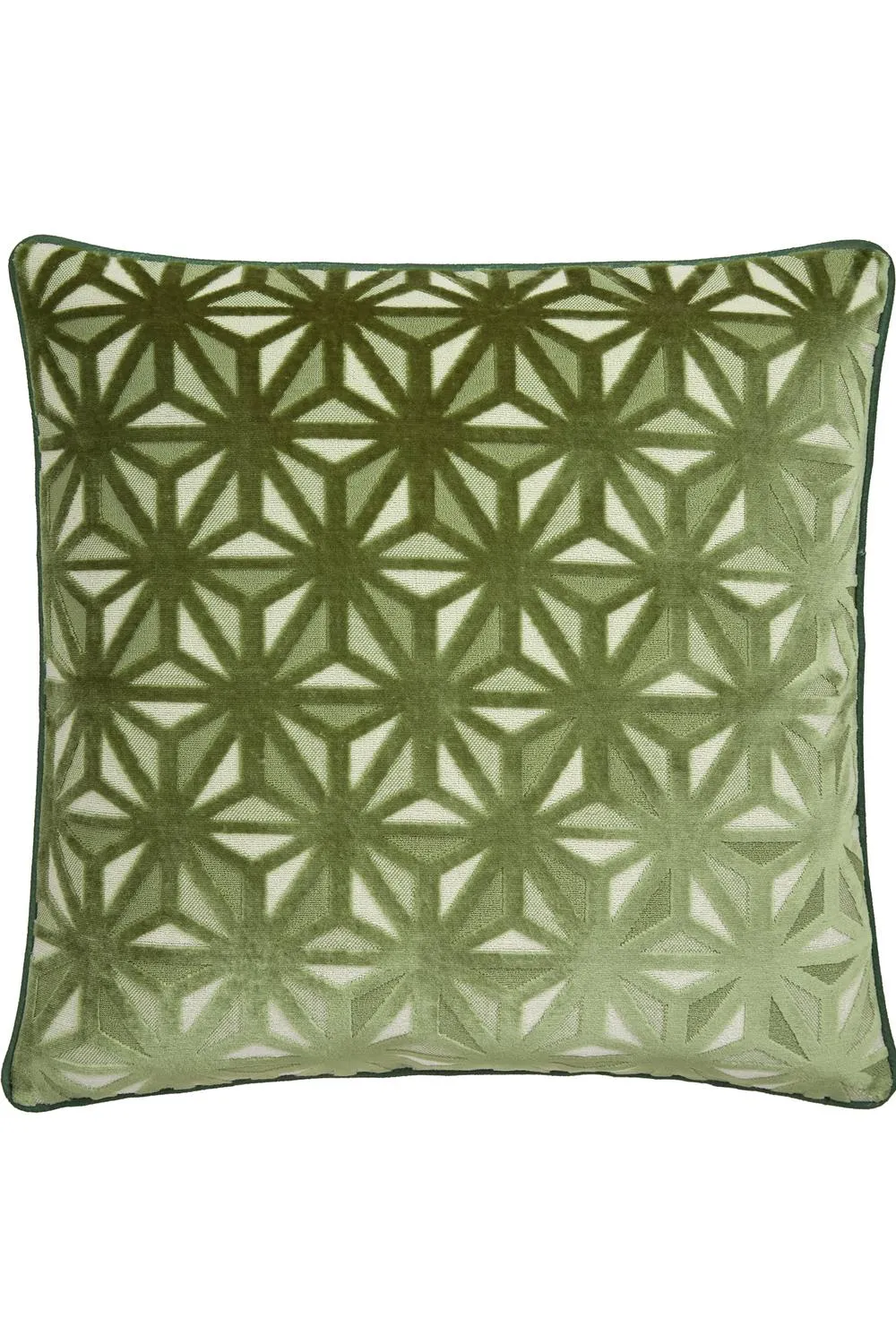 Appletree 'Star Geo' Velvet Filled Cushion in Green 3