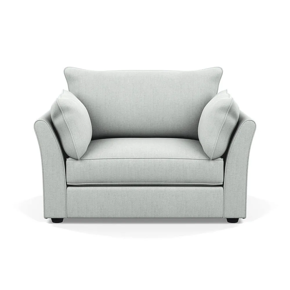 Heal's Tailor Loveseat Broad Weave Tin Black Beech Feet