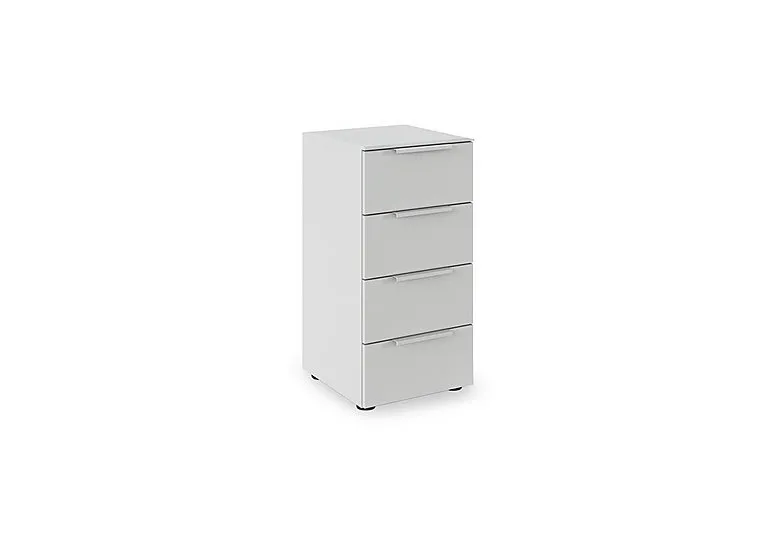 Haven 40cm 4 Drawer Décor Chest - Silk Grey/Silk Grey Front