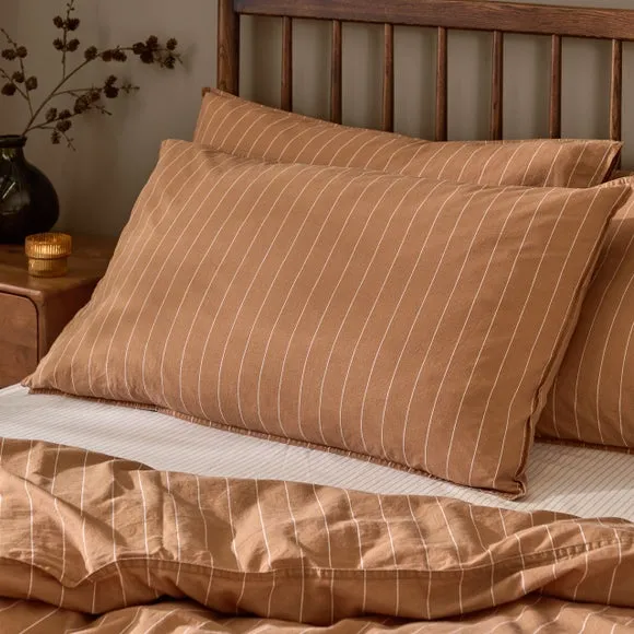 Yard Linear 100% Cotton Standard Pillowcase Pair