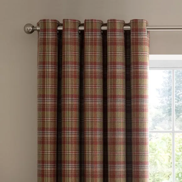 Kenmore Check Eyelet Curtains