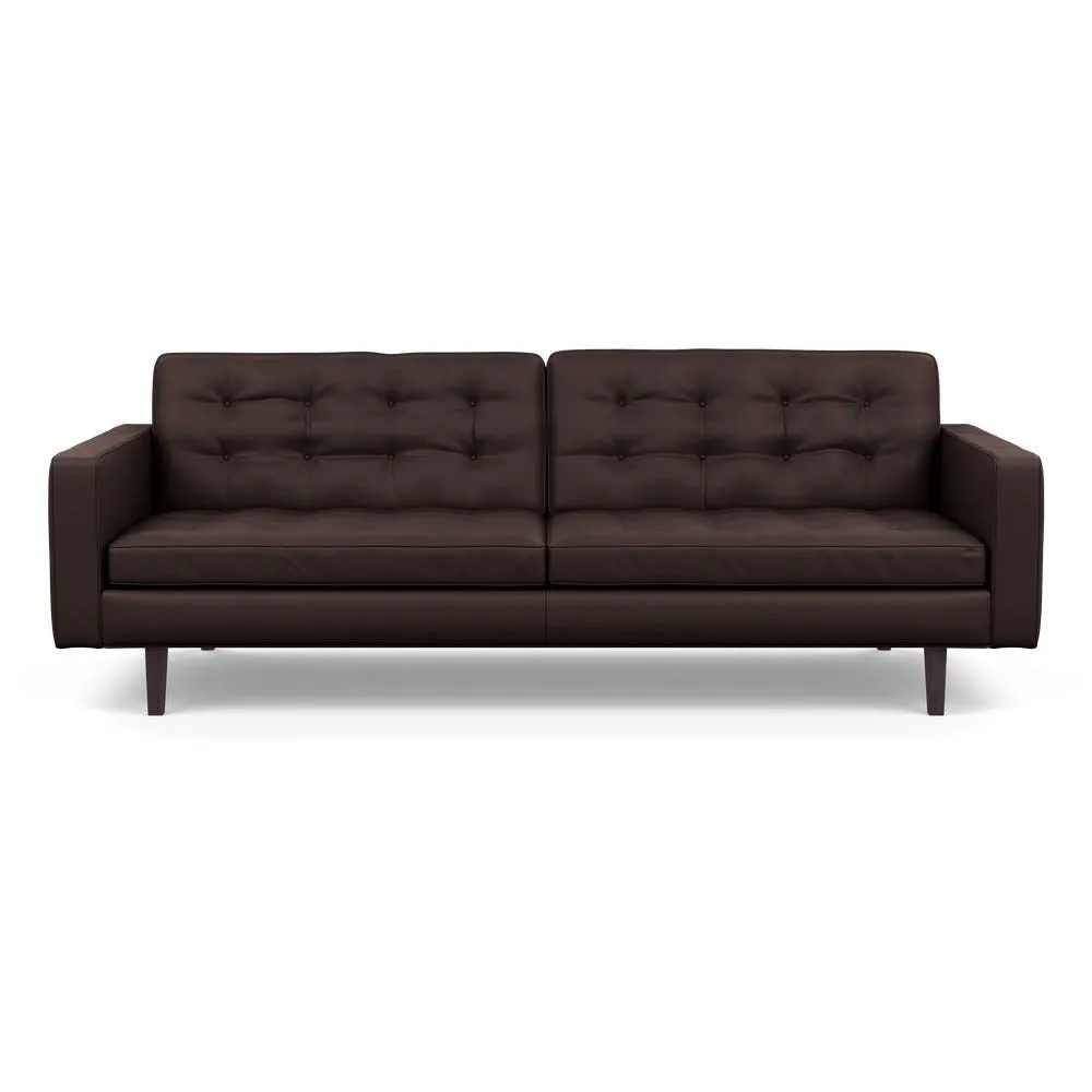 Heal's Hepburn 4 Seater Sofa Leather Grain Chocolate 068 Wenge Feet 3